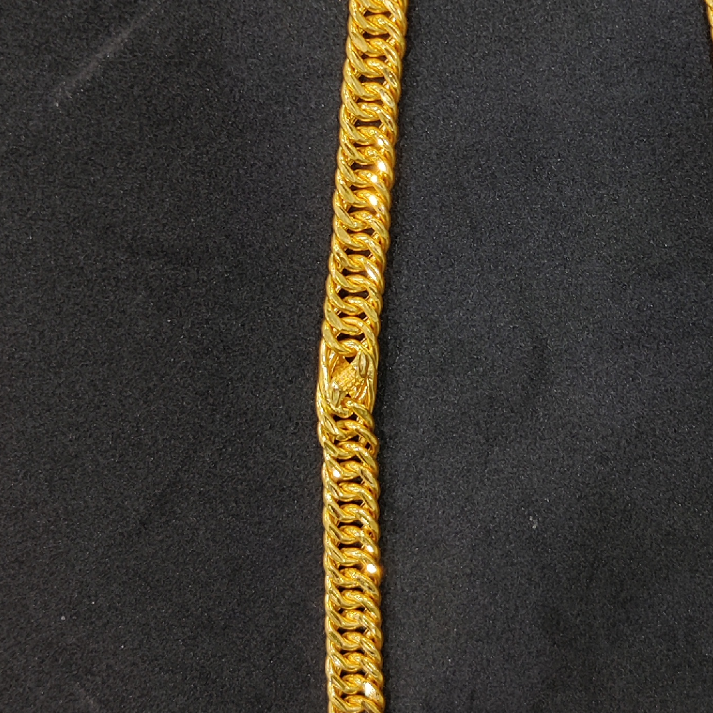 916 Gold Fancy Gent's Hollow Karan Chain - Image 3