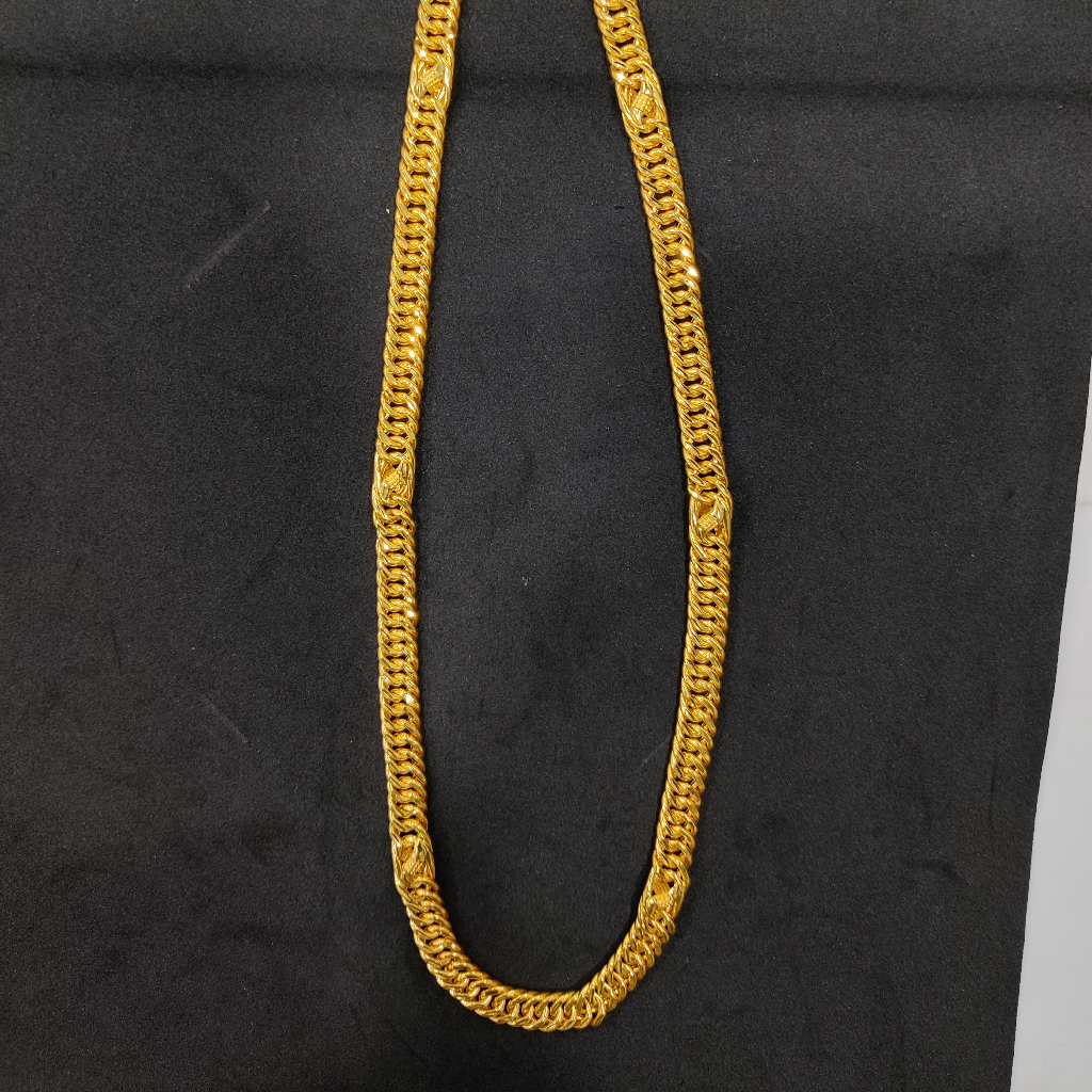 916 Gold Fancy Gent's Hollow Karan Chain - Image 2