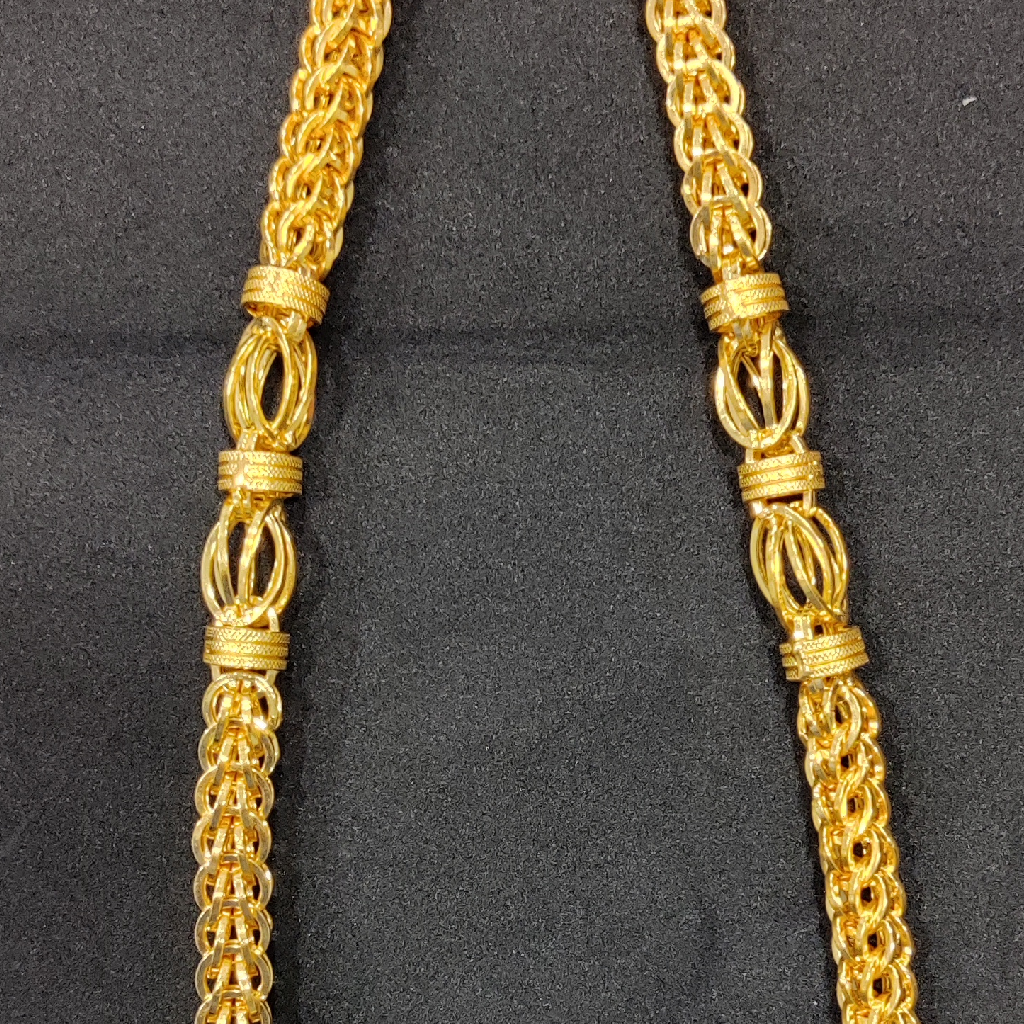 916 Gold Fancy Gent's Hollow Chain - Image 3