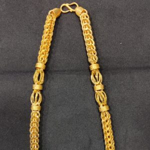 916 Gold Fancy Gent's Hollow Chain