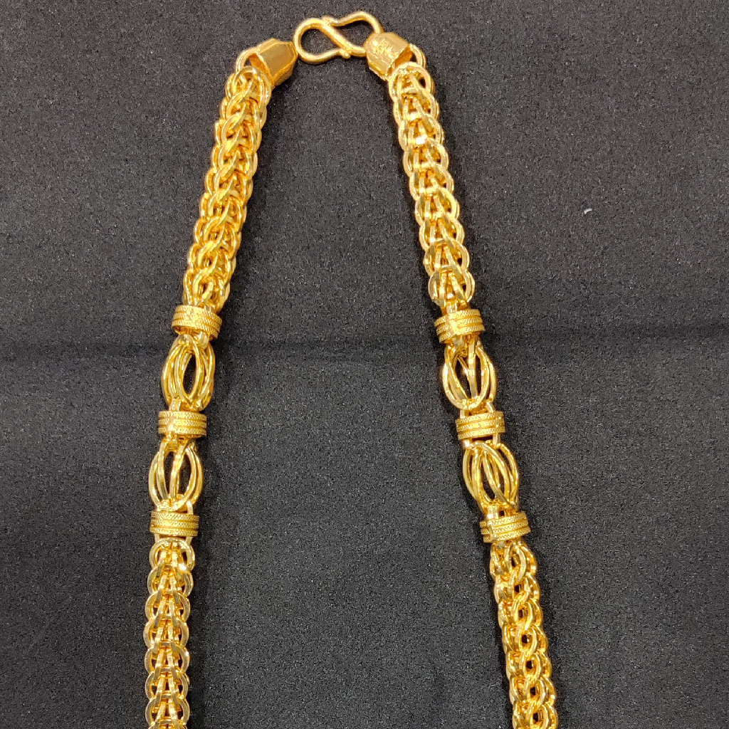 916 Gold Fancy Gent's Hollow Chain - Image 2