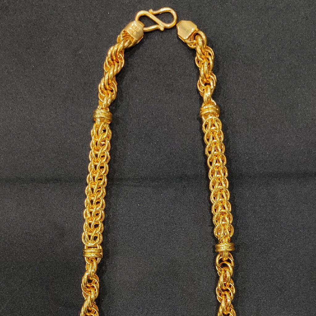 916 Gold Fancy Hollow Mix Chain - Image 3