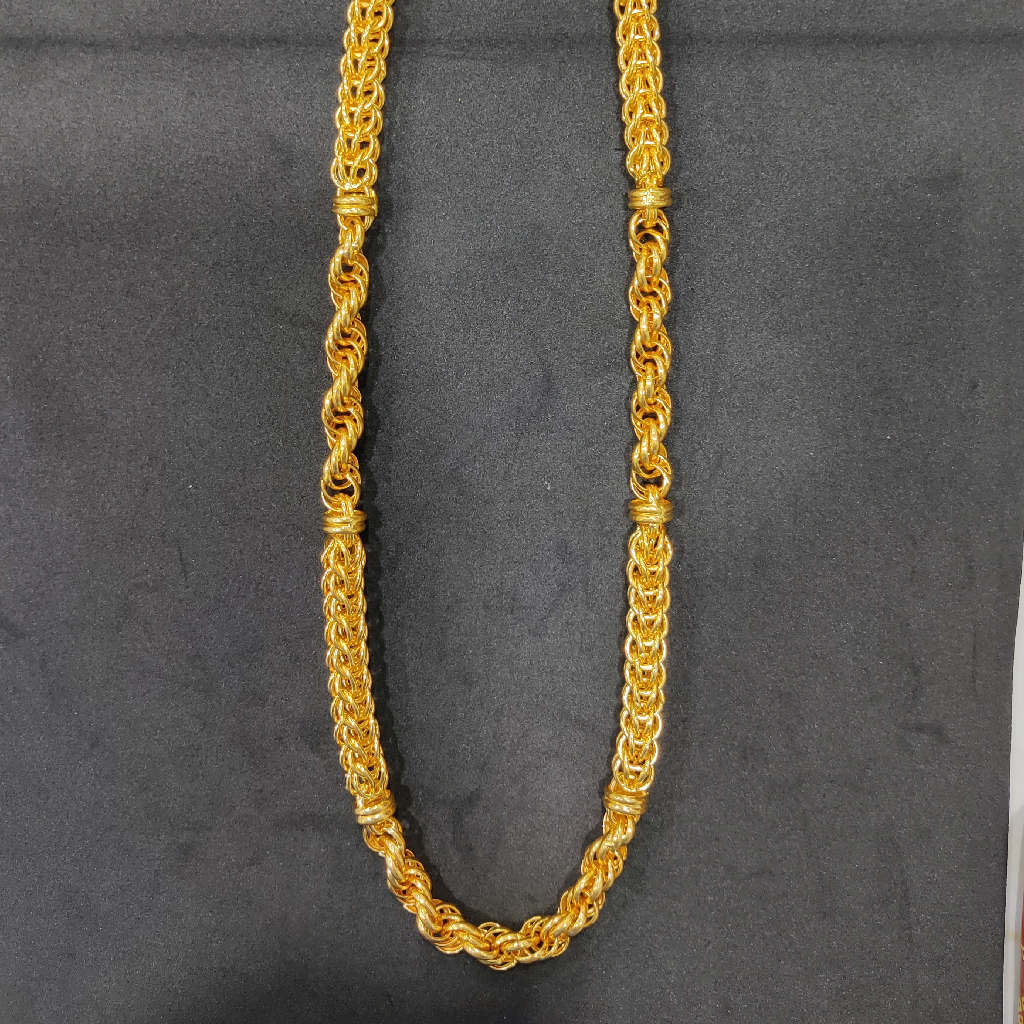 916 Gold Fancy Hollow Mix Chain - Image 2