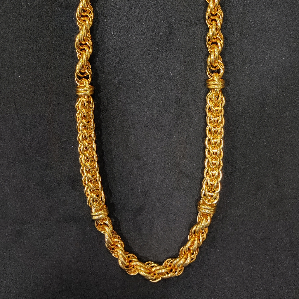 916 Gold Fancy Gent's Super Hollow Chain - Image 3