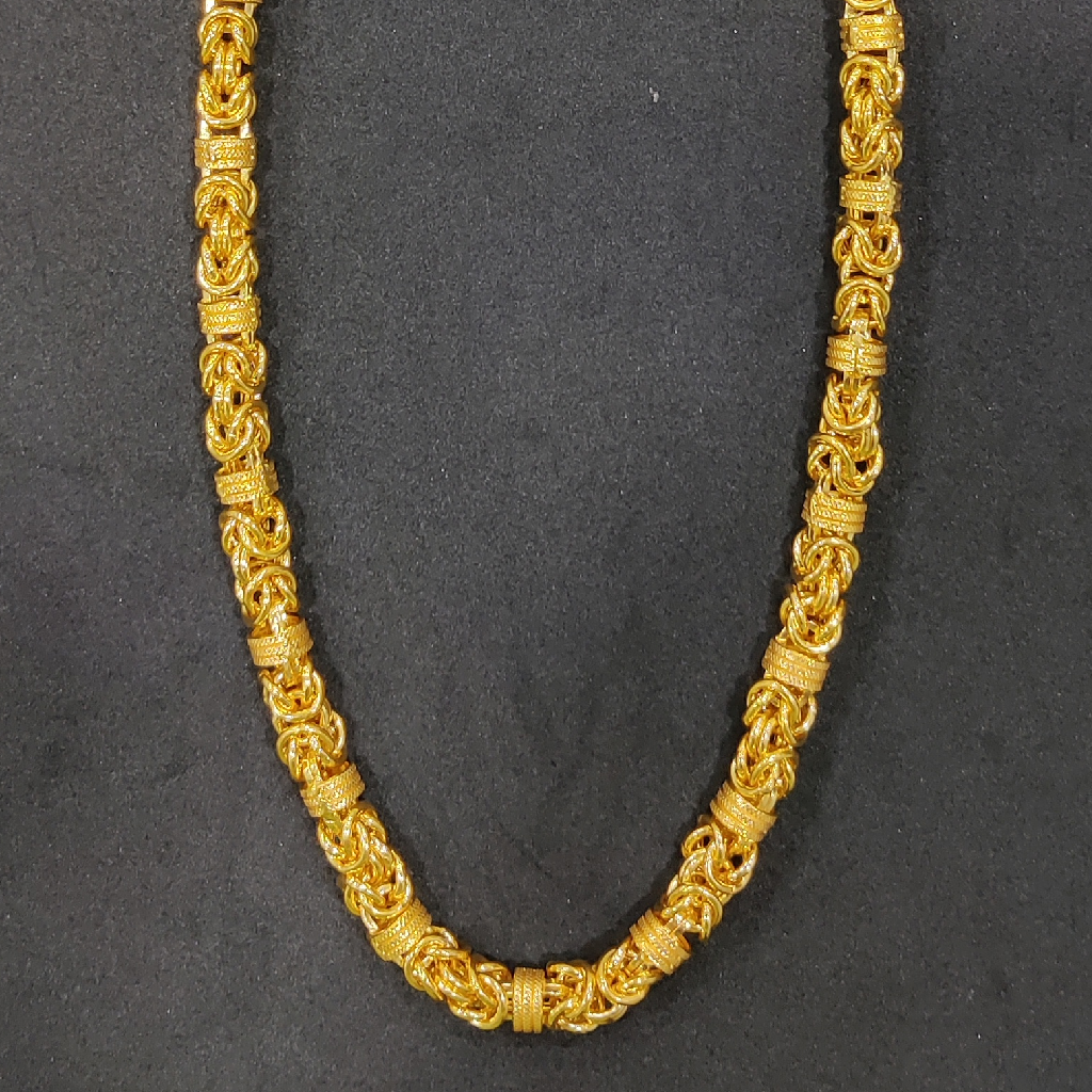 916 Gold Fancy Gent's Hollow Chain