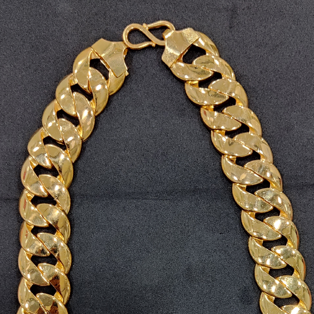 916 Gold Fancy Gent's Singapuri Chain - Image 2