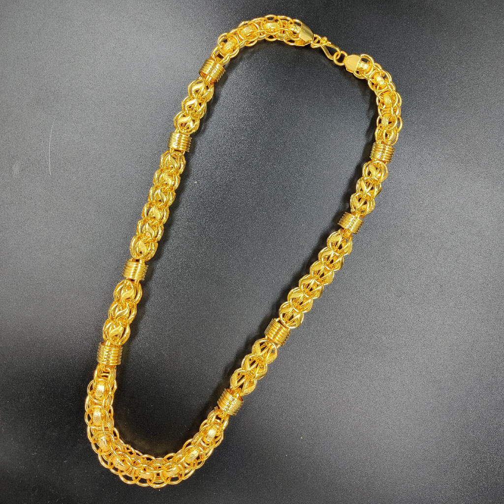 916 Gold Fancy Gent's Hollow Chain - Image 2