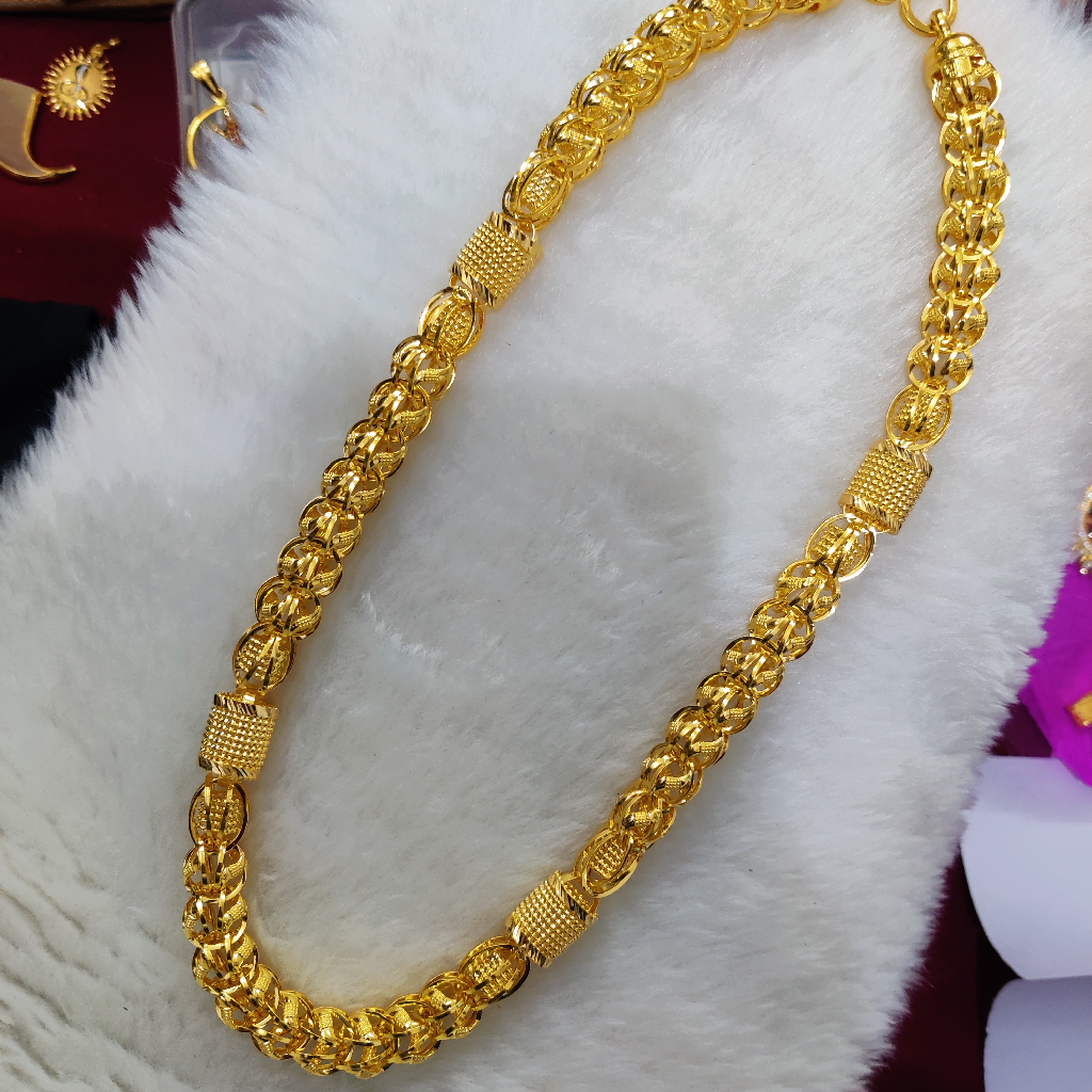 916 Gold Fancy Bahubali Hollow Chain - Image 3