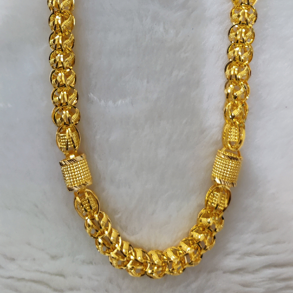 916 Gold Fancy Bahubali Hollow Chain - Image 2