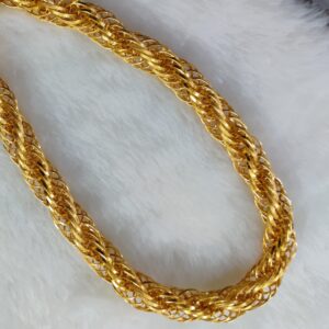 916 Gold Fancy Gent's Hollow kadam Chain