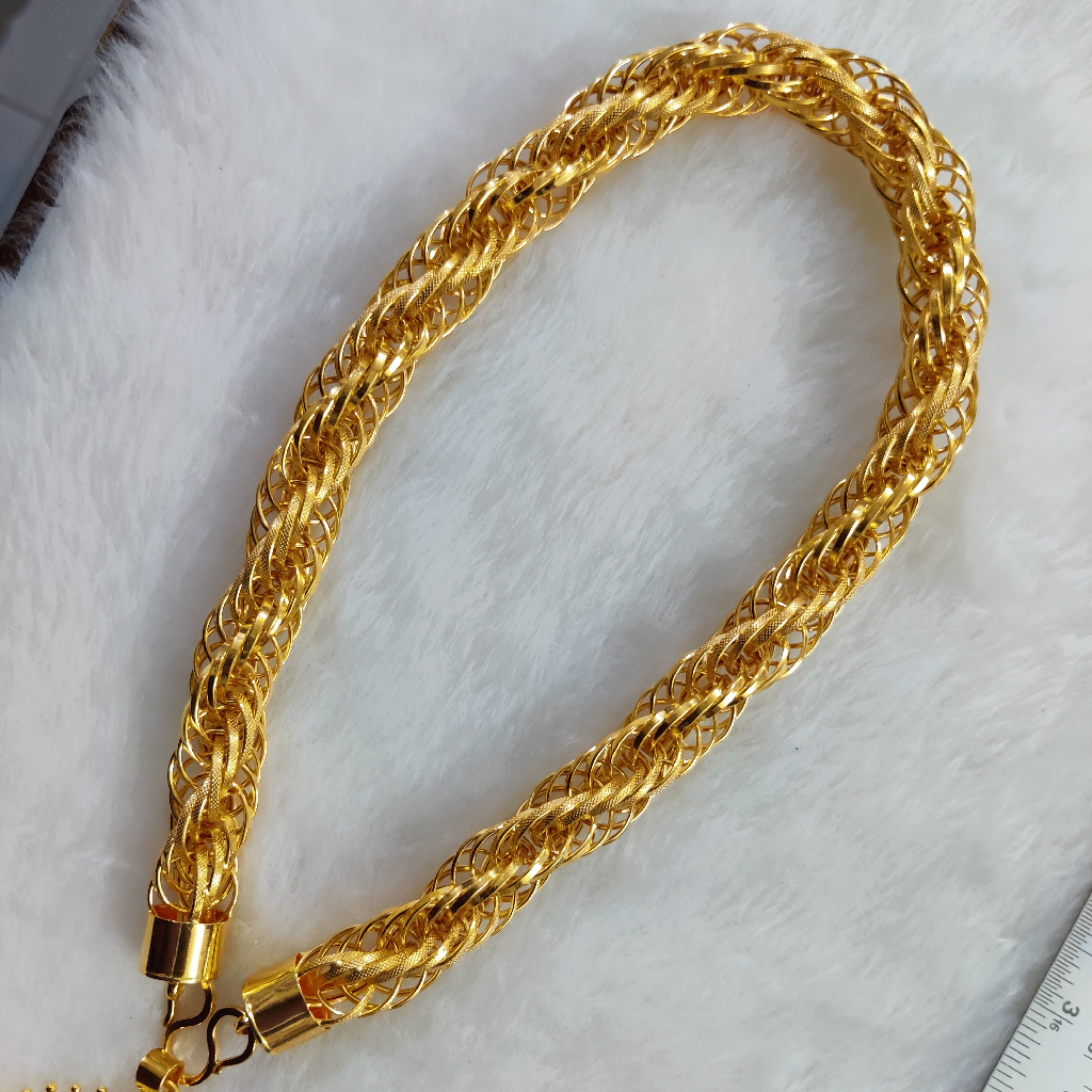916 Gold Fancy Gent's Hollow kadam Chain