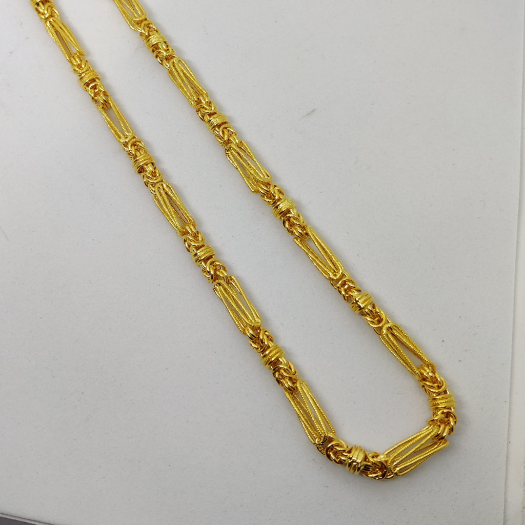 916 Gold Fancy Gent's Hollow Chain