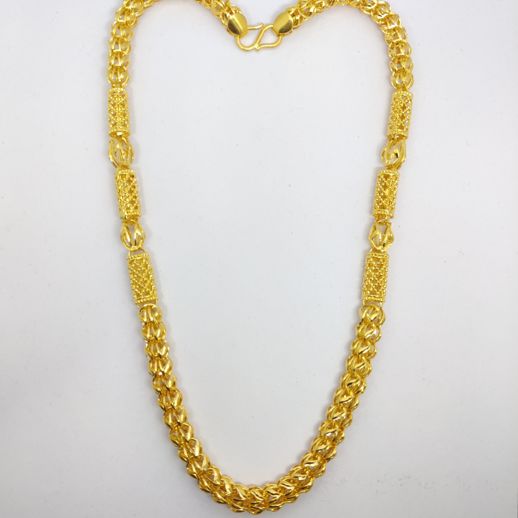 916 Gold Fancy Gent's Hollow Chain - Image 3