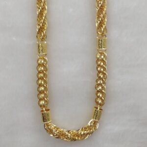 916 Gold Fancy Gent's Hollow Mix Design Chain