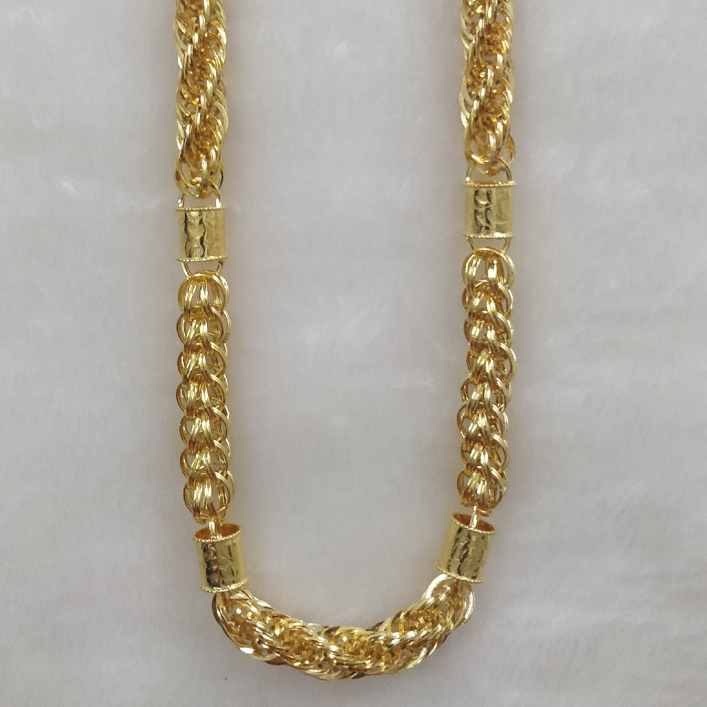 916 Gold Fancy Gent's Hollow Mix Design Chain - Image 2