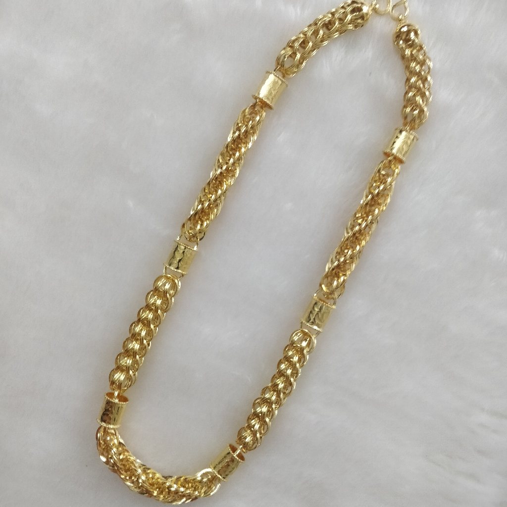 916 Gold Fancy Gent's Hollow Mix Design Chain