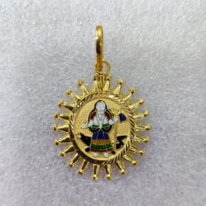 916 Gold Fancy Khodiyar Maa Minakari Pendant