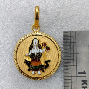 916 Gold Fancy Khodiyar Maa Minakari Pendant