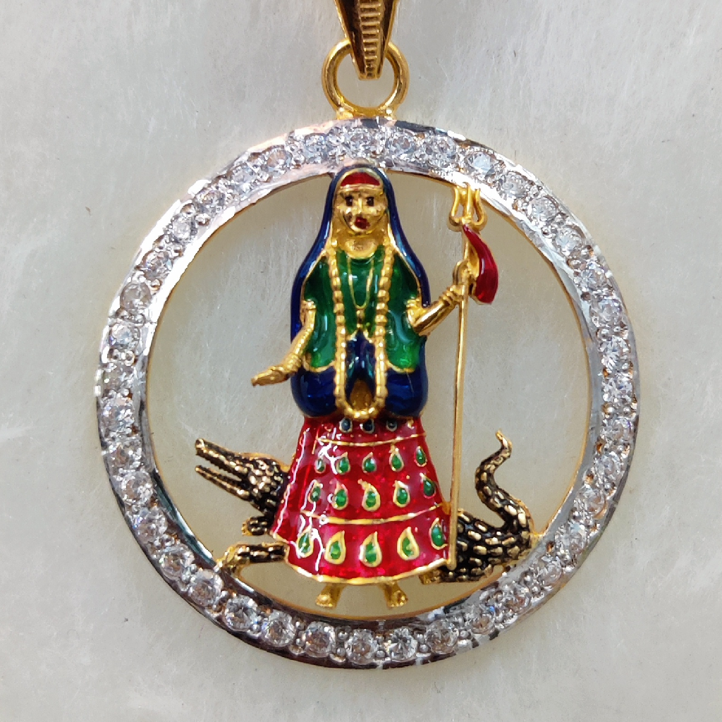 916 Gold Fancy Khodiyar Maa Designer Pendant - Image 2
