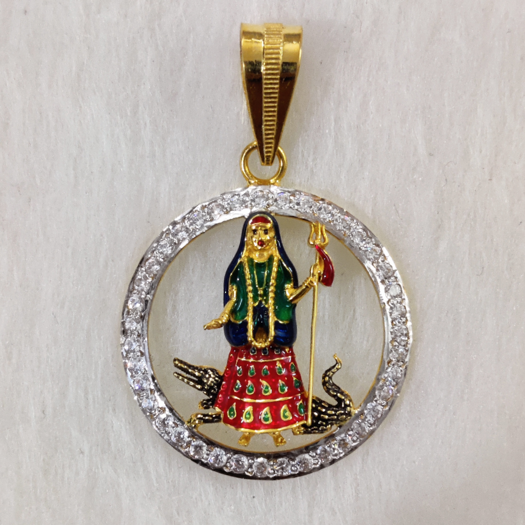 916 Gold Fancy Khodiyar Maa Designer Pendant