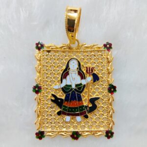 916 Gold Fancy Khodiyar Maa Minakari Pendant