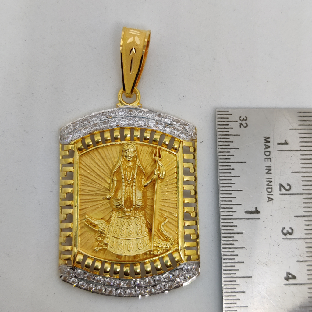 916 Gold Fancy Khodiyar Maa Pendant - Image 2