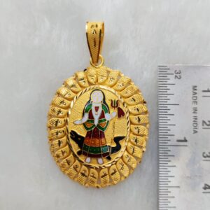 916 Gold Fancy Khodiyar Maa Minakari Pendant