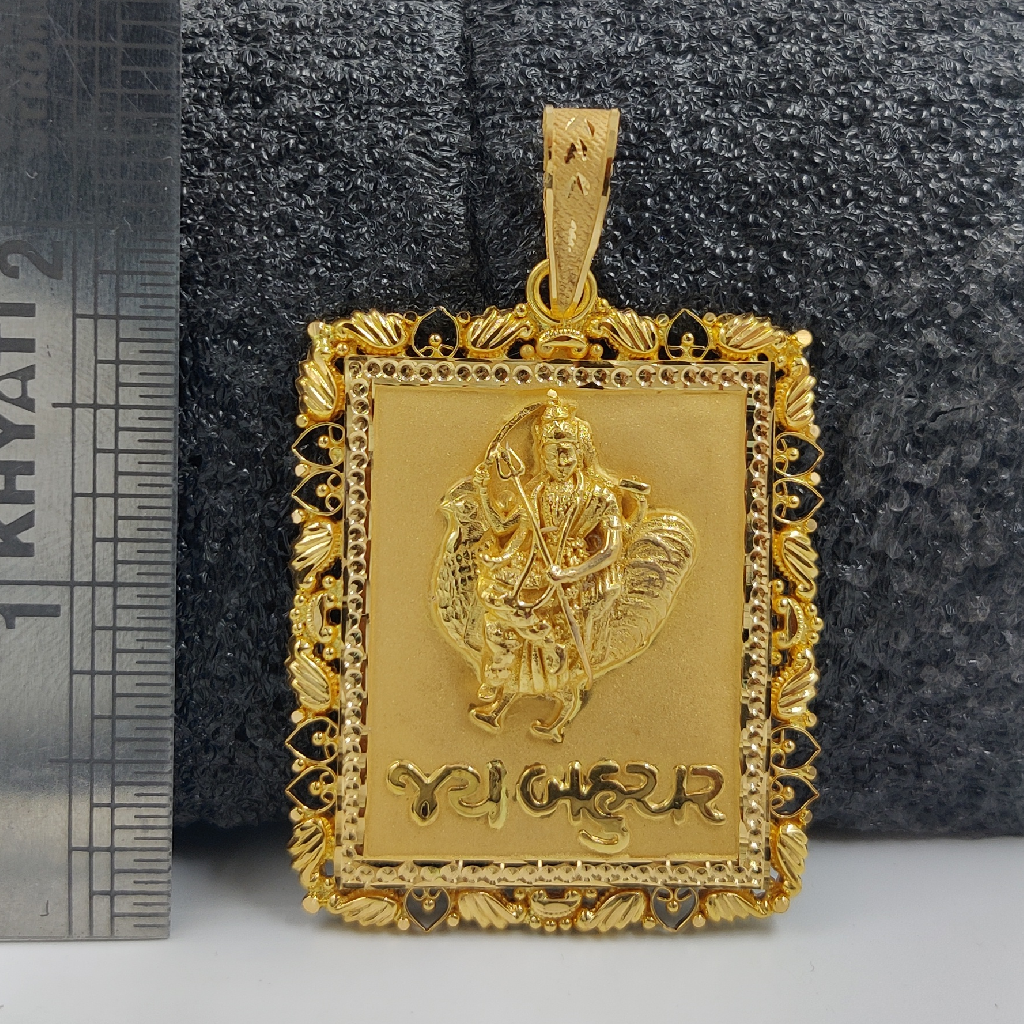 916 Gold Fancy Bahuchar Maa Pendant - Image 2