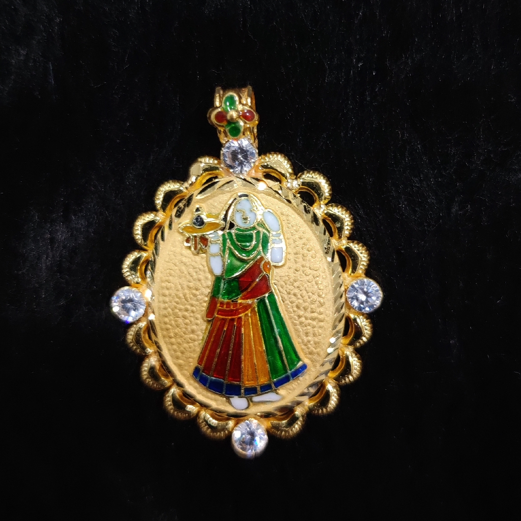 916 Gold Fancy Bhatiyani/Majisa Maa Minakari Pendant