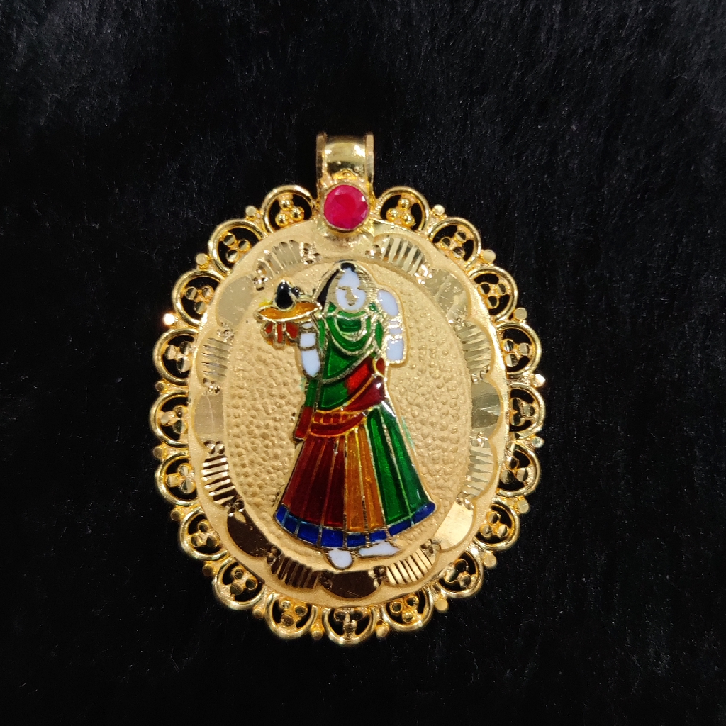 916 Gold Fancy Bhatiyani/Majisa Maa Minakari Pendant