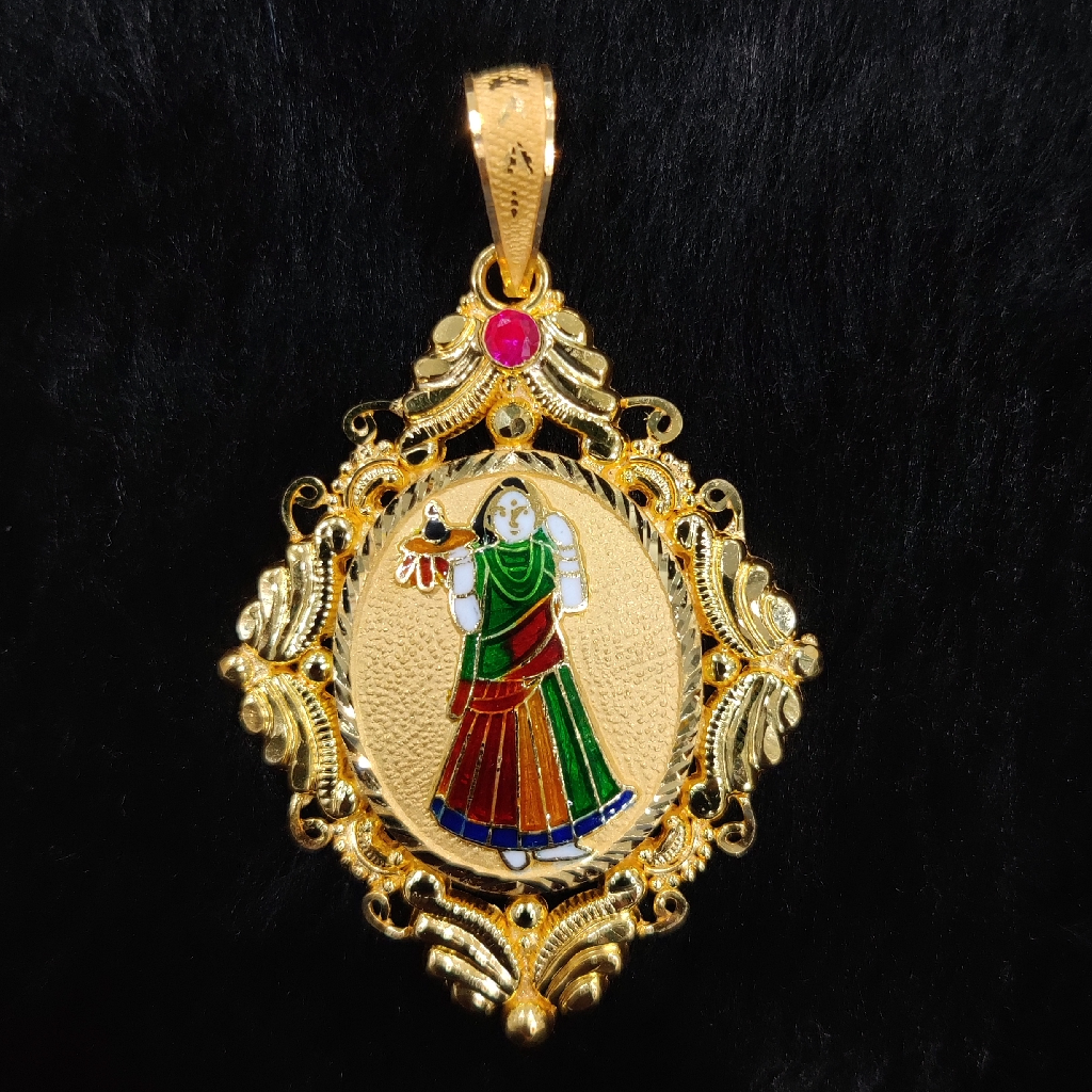 916 Gold Fancy Bhatiyani/Majisa Maa Minakari Pendant