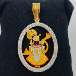 916 Gold Fancy Shreenathji Maharaj Minakari Pendant