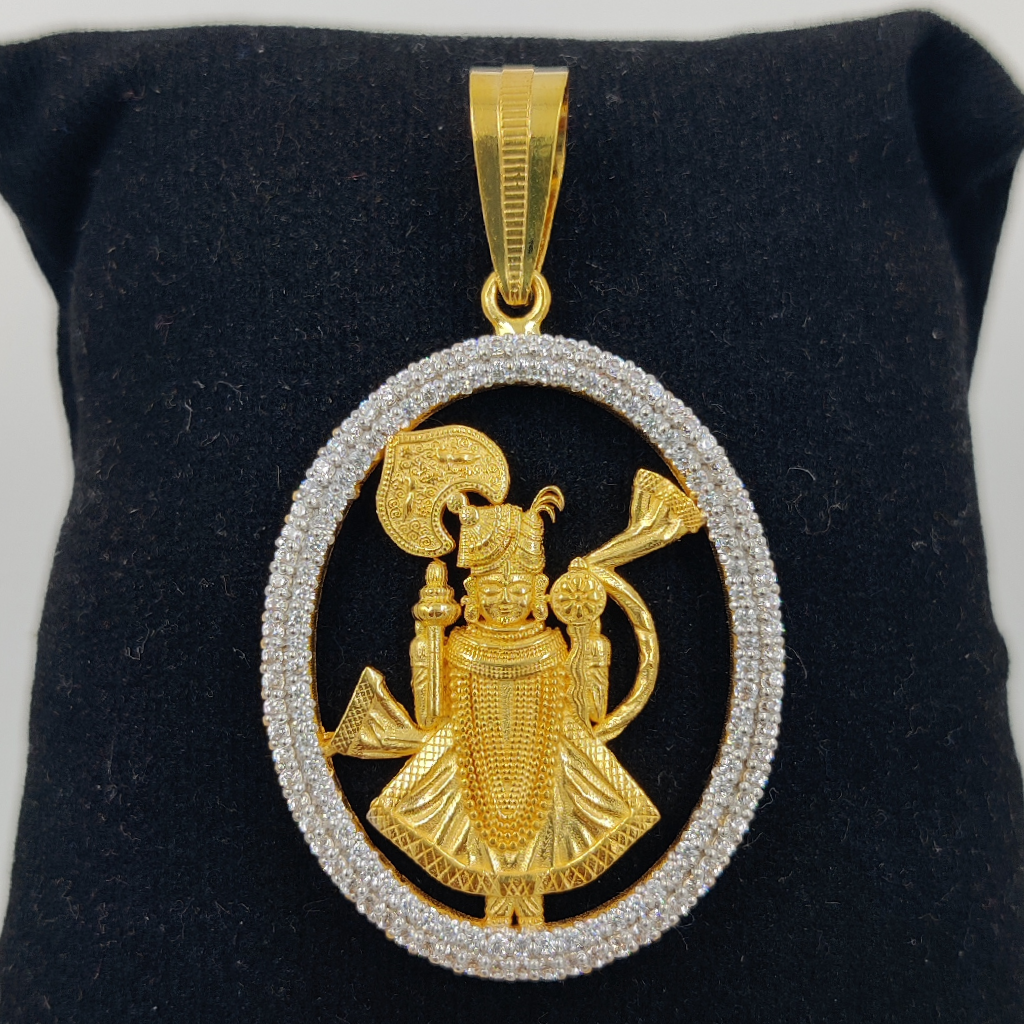 916 Gold Fancy Shreenathji Maharaj Pendant