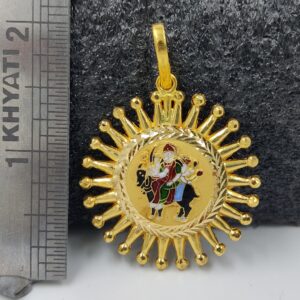 916 Gold Fancy Meladi Maa Minakari Pendant