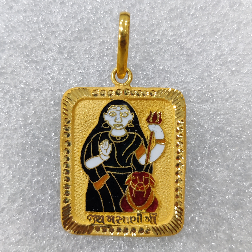 916 Gold Fancy Masani Meladi Maa Minakari Pendant
