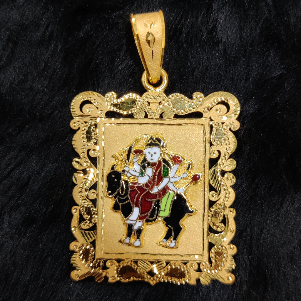 916 Gold Fancy Meladi Maa Minakari Pendant