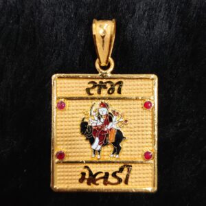 916 Gold Fancy Meladi Maa Minakari Pendant