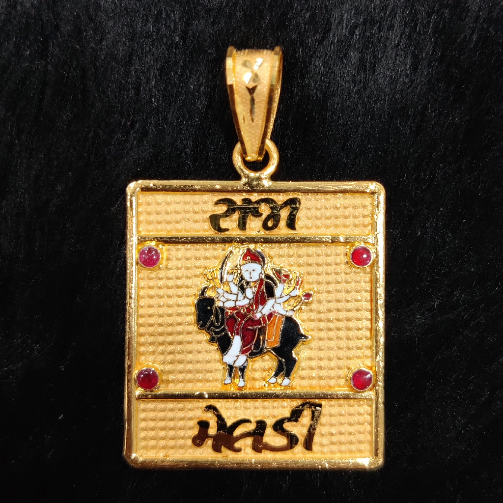 916 Gold Fancy Meladi Maa Minakari Pendant - Image 2