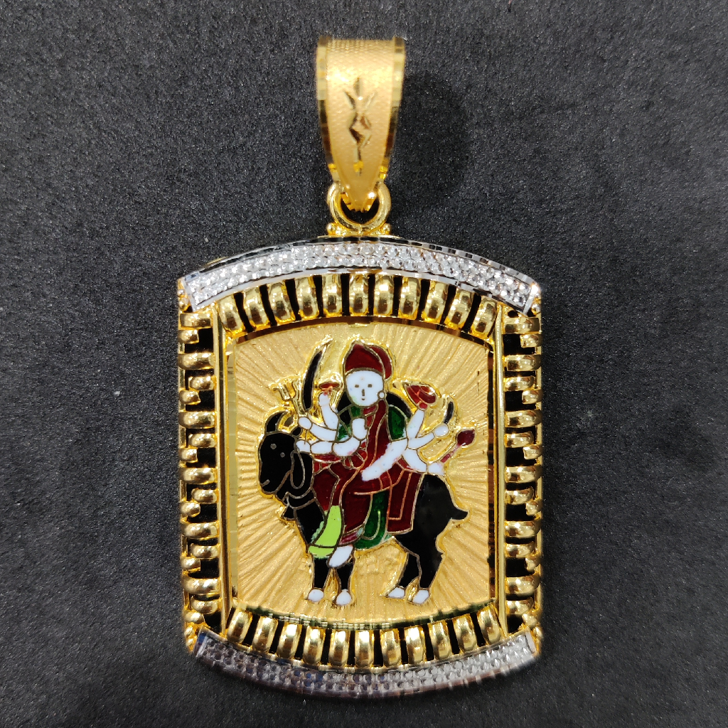 916 Gold Fancy Meladi Maa Minakari Pendant