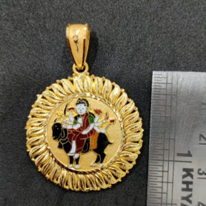 916 Gold Fancy Meladi Maa Minakari Pendant