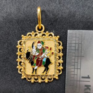 916 Gold Fancy Meladi Maa Minakari Pendant