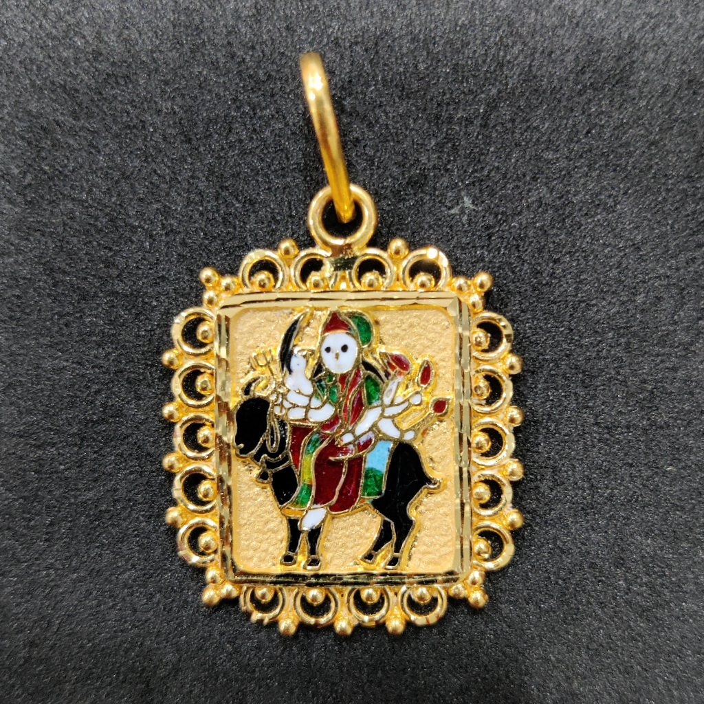 916 Gold Fancy Meladi Maa Minakari Pendant