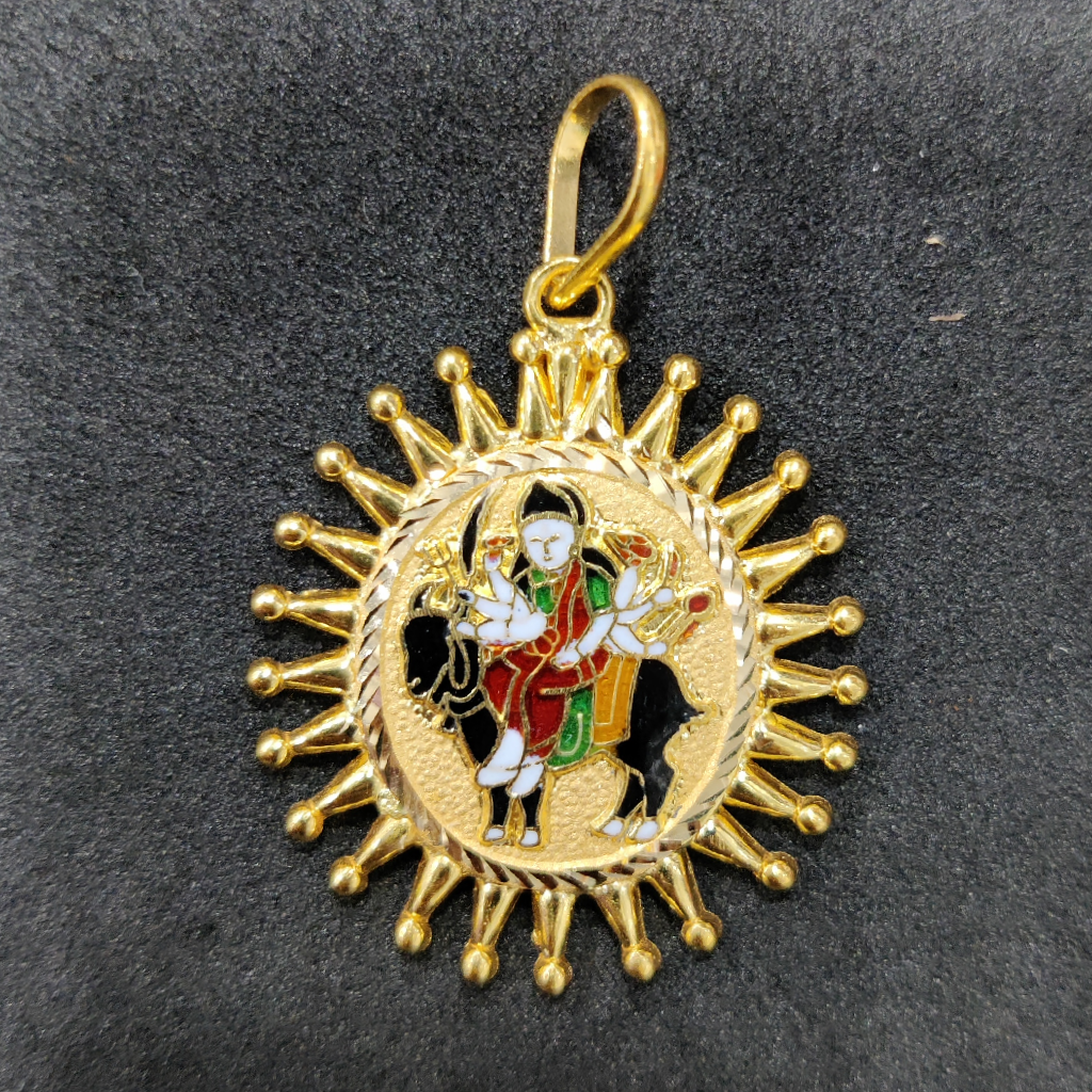 916 Gold Fancy Meladi Maa Minakari Pendant