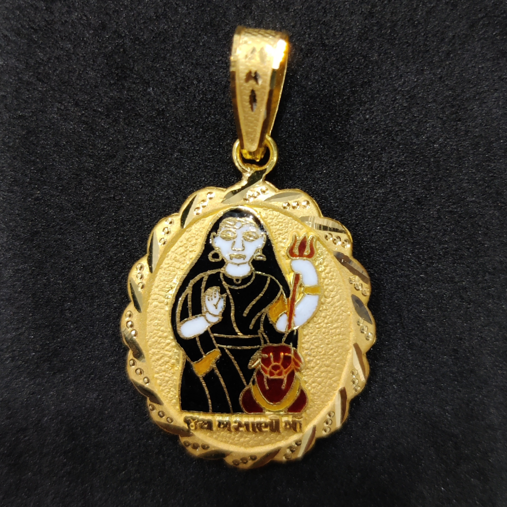 916 Gold Masani Meladi Maa Minakari Pendant
