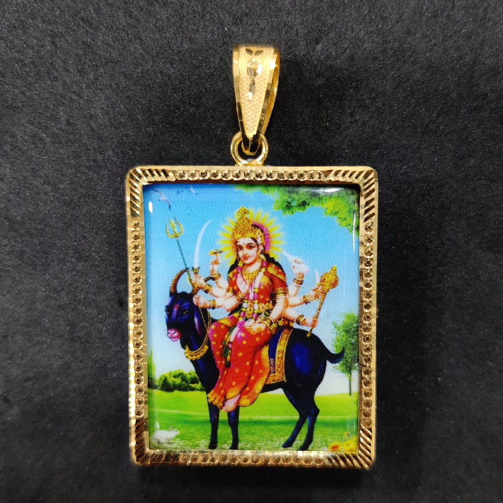 916 Gold Fancy Meladi Maa Photo Frame Pendant