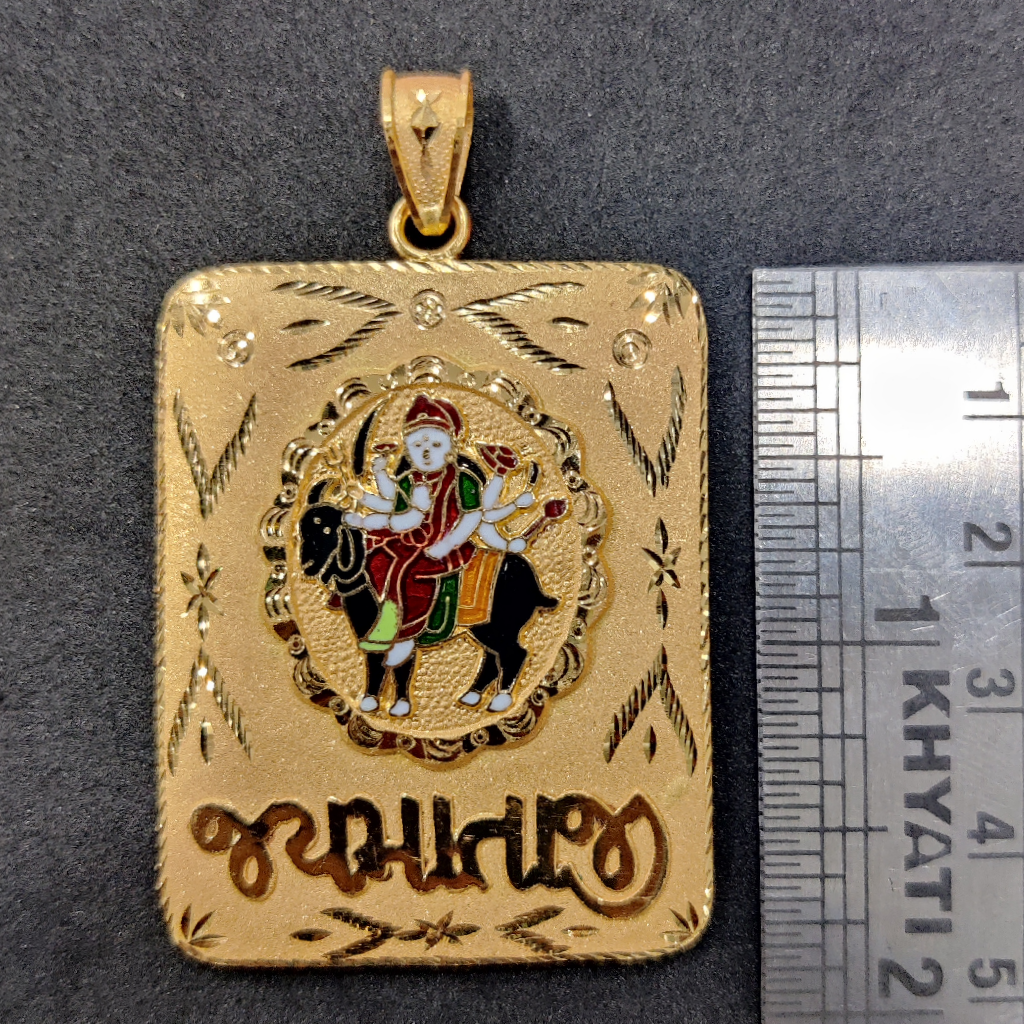 916 Gold Fancy Meladi Maa Minakari Pendant - Image 2