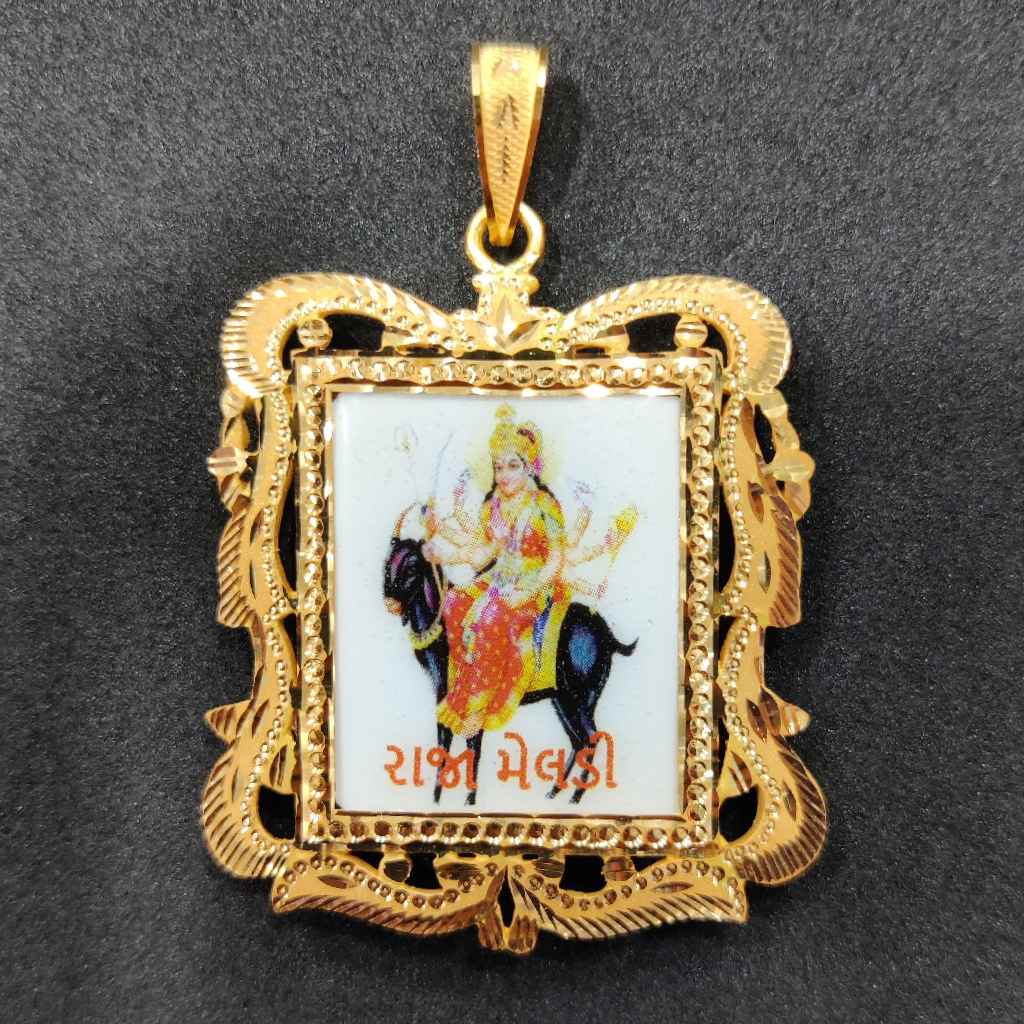 916 Gold Fancy Meladi Maa Photo Frame Pendant