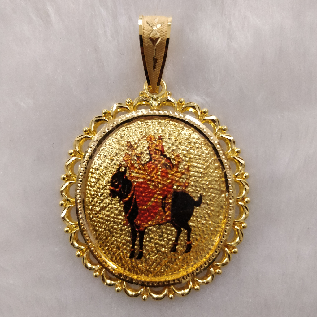 916 Gold Fancy Meladi Maa Photo Pendant