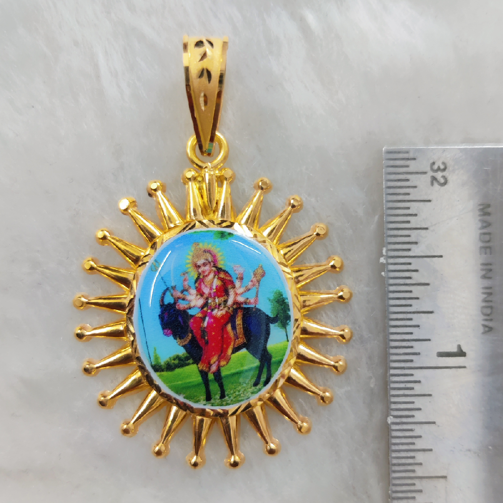 916 Gold Fancy Meladi Maa Photo Pendant - Image 2