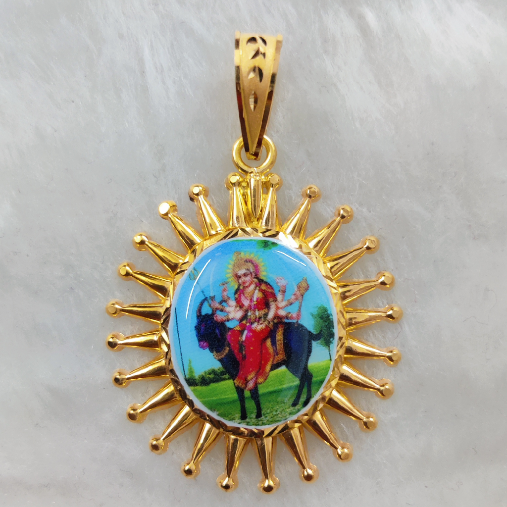 916 Gold Fancy Meladi Maa Photo Pendant